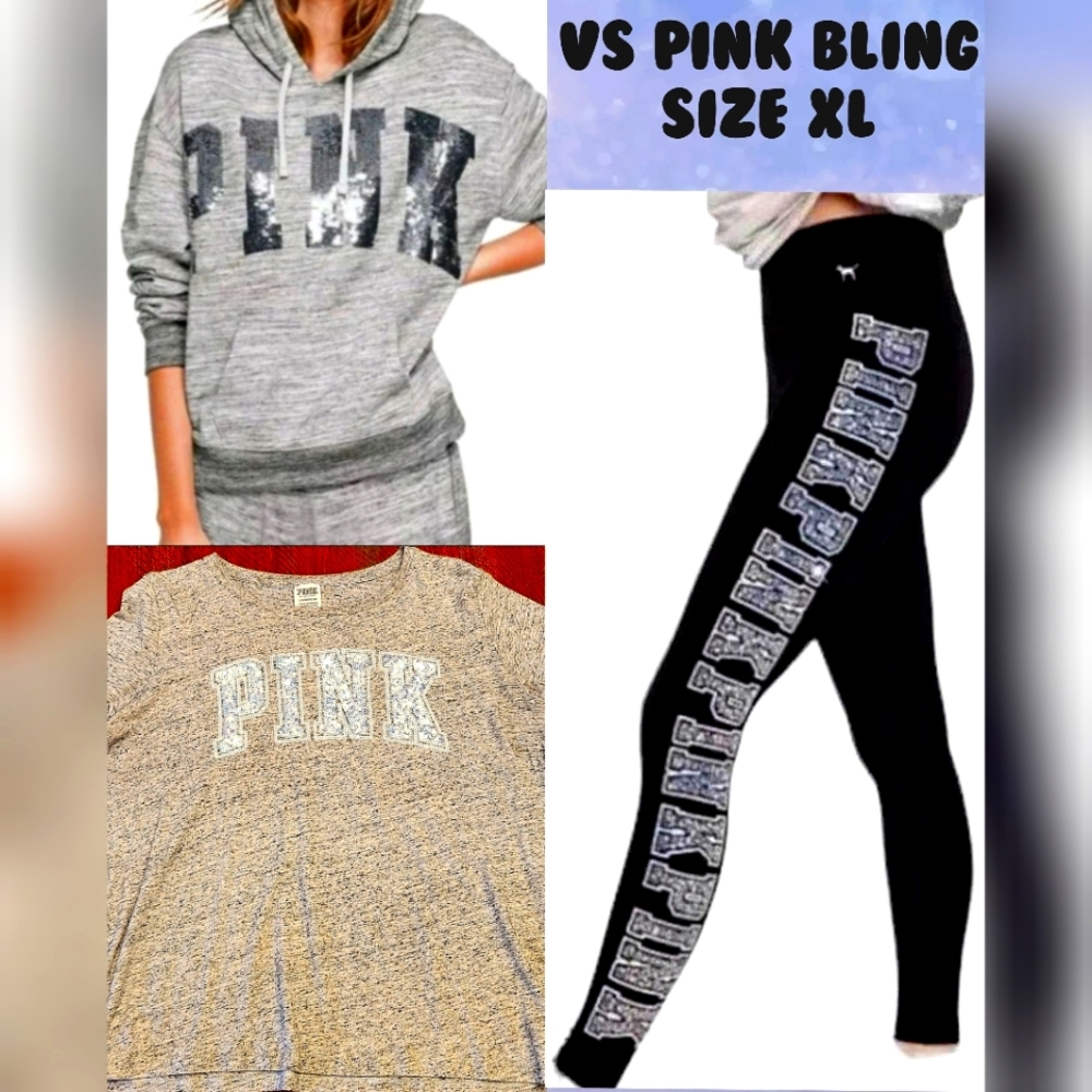 Victoria's Secret Pink Bling Sequin Set. L/XL